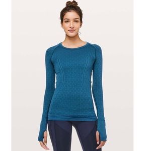 Lululemon Swiftly Tech Long Sleeve Crew Blue New